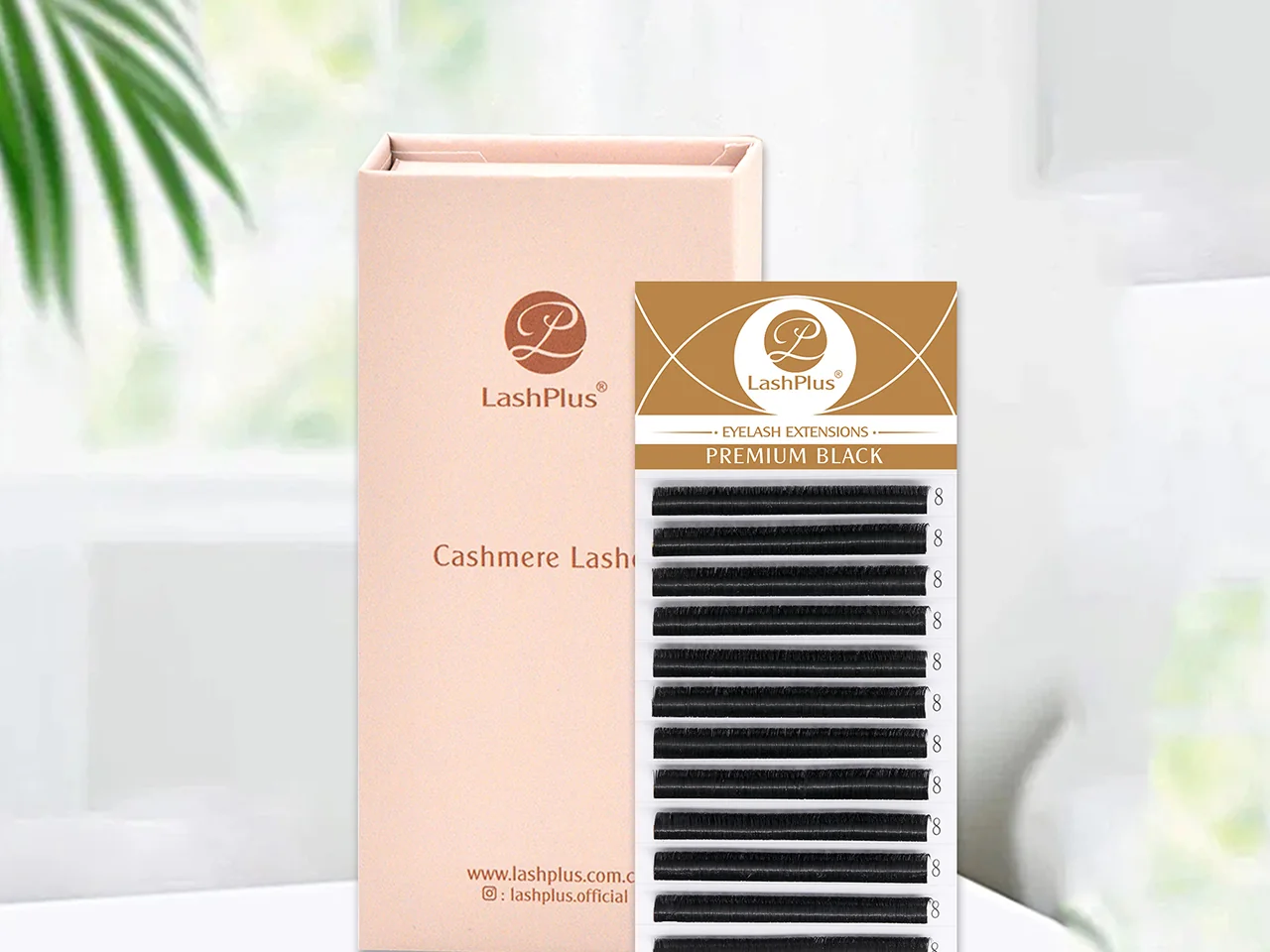 Flat Wimpern-Tray neben seiner Eigenmarken-Box